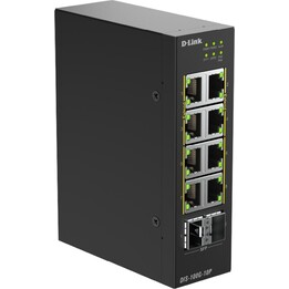 Commutateur industriel non géré D-Link DIS-100G-10P à 8 ports Gigabit PoE+ avec 2 ports SFP