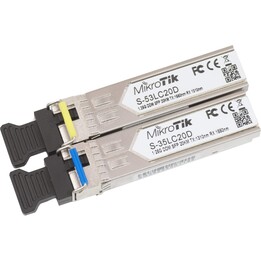 Paire d'émetteurs-récepteurs SFP monomodes MikroTik S-3553LC20D 1,25 G, portée de 20 km