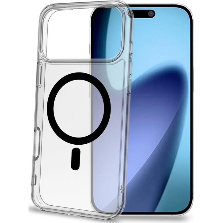 GELSKINMAG - Funda blanda transparente de TPU, compatible con la tecnología MagSafe, con anillo magnético en negro para el iPhon