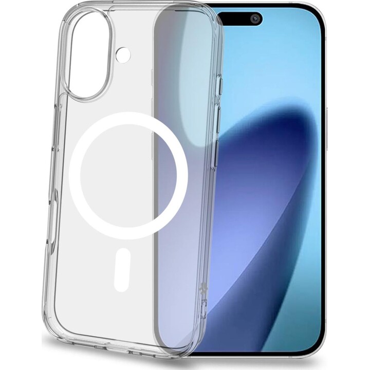 GELSKINMAG - Funda blanda transparente de TPU, compatible con la tecnología MagSafe, con anillo magnético en color blanco para e