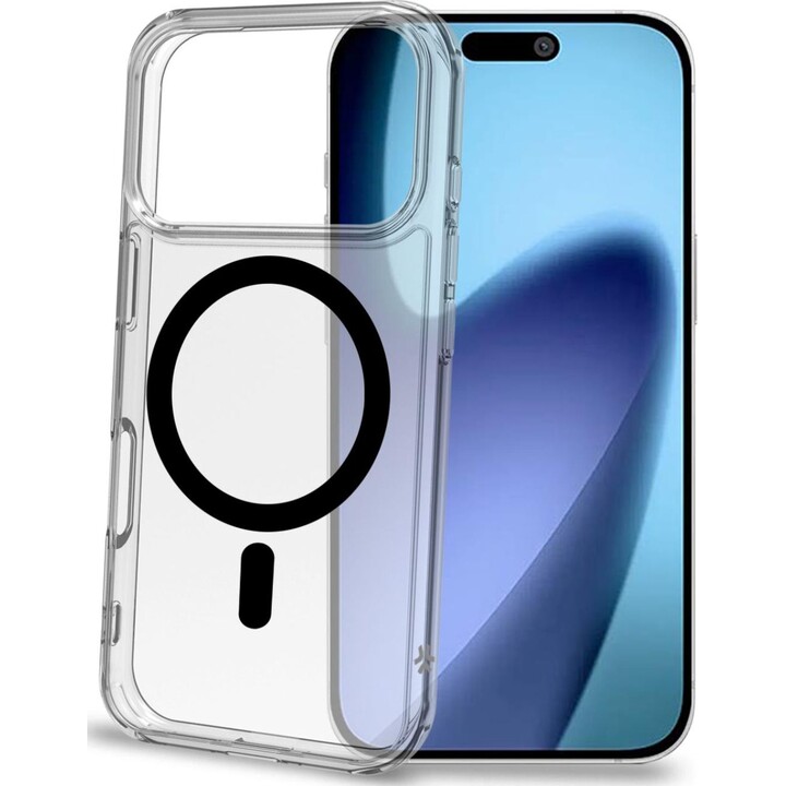 GELSKINMAG - Funda blanda transparente de TPU, compatible con la tecnología MagSafe, con anillo magnético en color negro para el