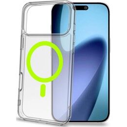 GELSKINMAG - Coque souple transparente en TPU, compatible avec la technologie MagSafe, anneau magnétique jaune pour iPhone 17 Pr
