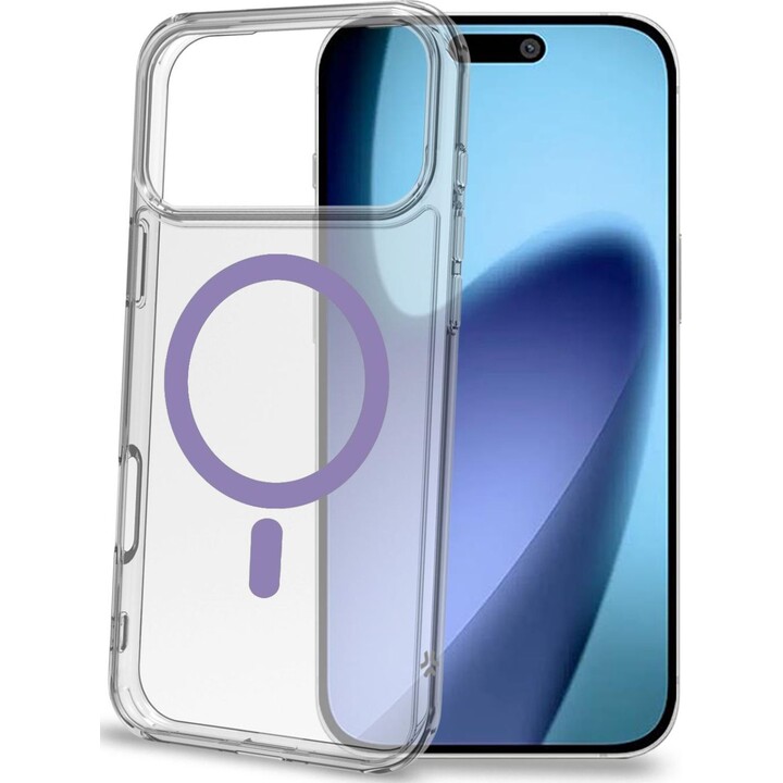 GELSKINMAG - Clear TPU Soft Case, Compatible with MagSafe Technology, Magnetic Loop for Apple iPhone 17 Pro Max, Purple [IPHONE 