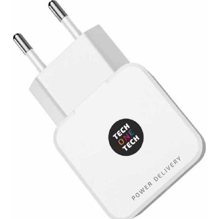 Chargeur mural TECH ONE TECH - 65 W GaN · USB Type C · USB · Blanc