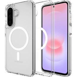 Cover posteriore magnetica trasparente in plastica di grado militare per Samsung Galaxy A27 5G, ideale per ogni evenienza.