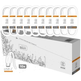 Lot de 10 câbles OneTech USB 2.0 vers USB Type-C, 1 m, blancs, TEC2953 (Vérifié)