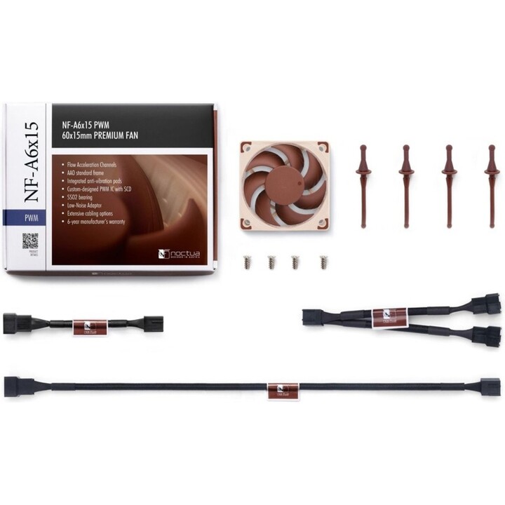 Ventilador Noctua NF-A6x15 PWM Slim de 60 x 15 mm NF-A6x15 PWM