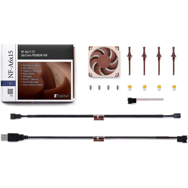 Ventilador Noctua NF-A6x15 5 V delgado, 60 x 15 mm NF-A6x15 5 V