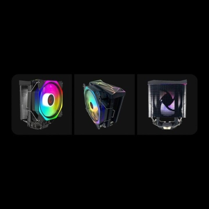 Disipador de CPU Rampage Octagon C50 para LGA1700 y AM5, 1800 rpm, 120 mm, ARGB, PWM, negro OCTAGONC50-BLACK