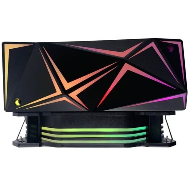 Disipador de CPU Rampage Octagon C50 para LGA1700 y AM5, 1800 rpm, 120 mm, ARGB, PWM, negro OCTAGONC50-BLACK
