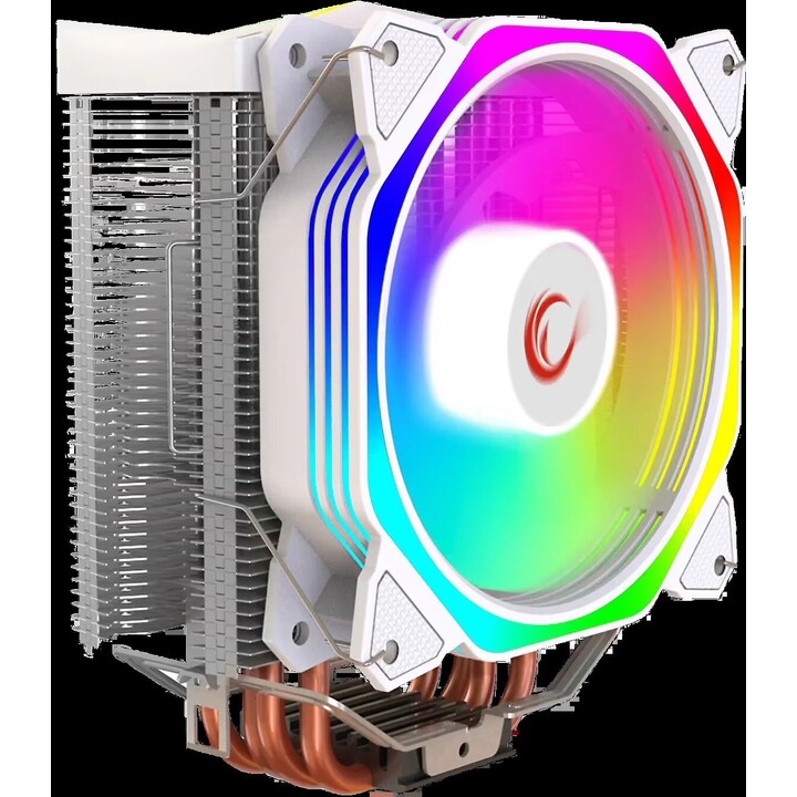 Refrigerador de CPU Rampage Octagon C50 para LGA1700 y AM5, 1800 rpm, 120 mm, ARGB, PWM, blanco OCTAGONC50-WHITE