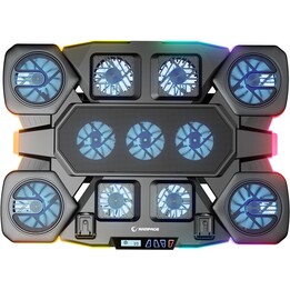 Support de refroidissement pour ordinateur portable Rampage Glaciers 50, 14 à 17 pouces, 2 600 tr/min, noir GLACIERS50
