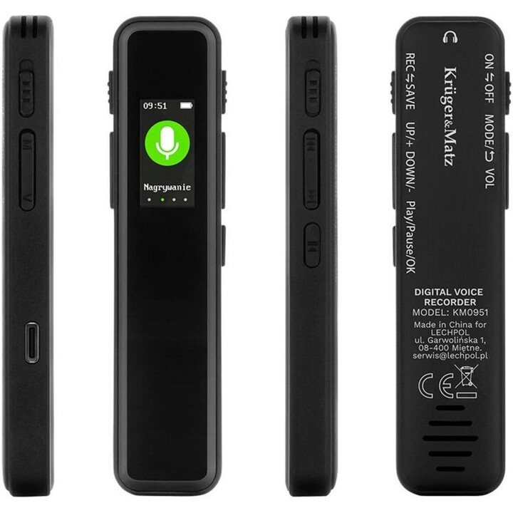 Grabadora de voz digital Kruger & Matz de 8 GB, modelo KM0951