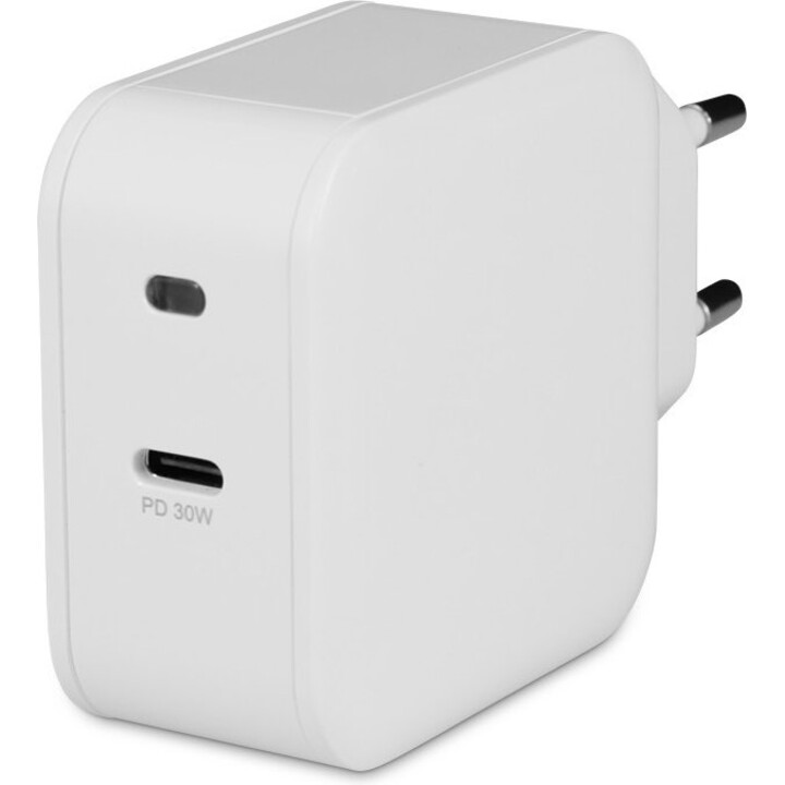 Adaptador de corriente LMP USB-C, 30 W, Power Delivery, cable de 1,5 m, blanco, 22549