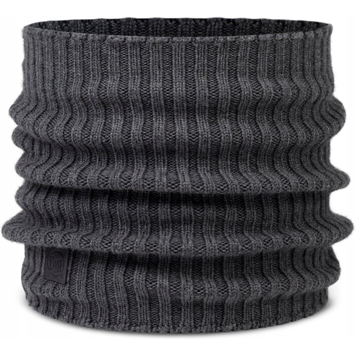 Buff Norval 673941 Bufanda tubular de punto de lana merina, gris jaspeado, talla M