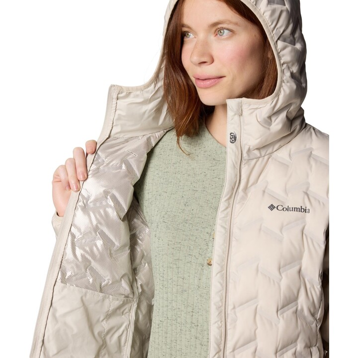 Chaqueta larga de plumón Columbia Delta Ridge II 578597 para mujer, color Dark Stone, talla S
