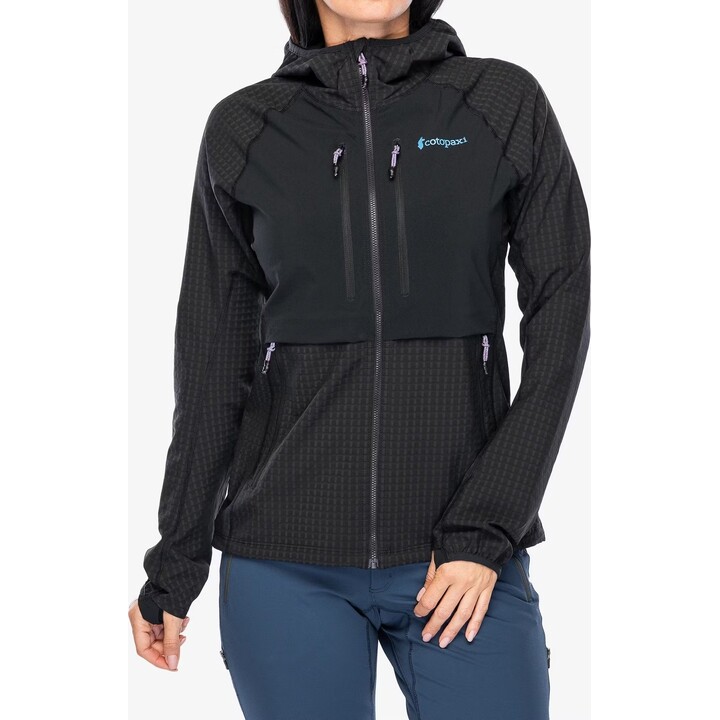 Chaqueta softshell con capucha Cotopaxi Yermo 622137 para mujer, negra, XS