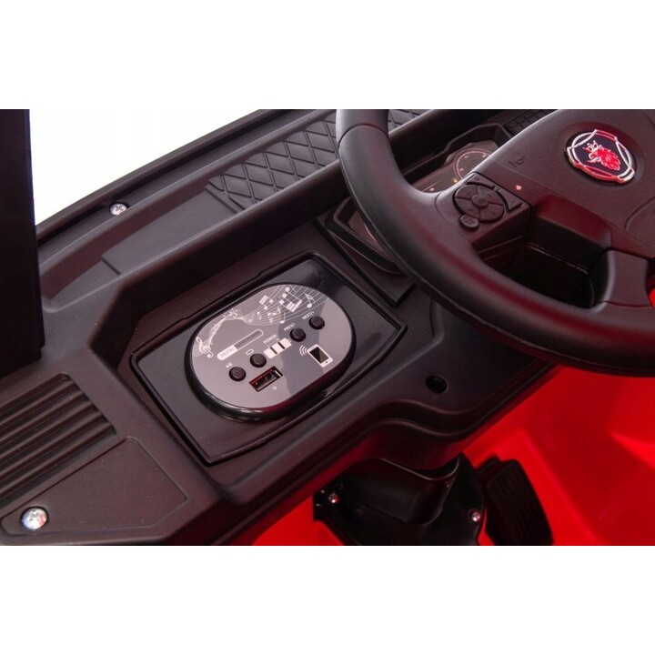Camión eléctrico para niños Scania 500R HL698 4x4, pintado de rojo