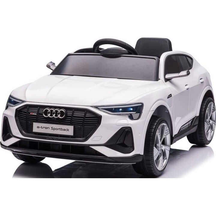 Coche eléctrico para niños Audi E-Tron QLS-6688, blanco, con luces LED y MP3