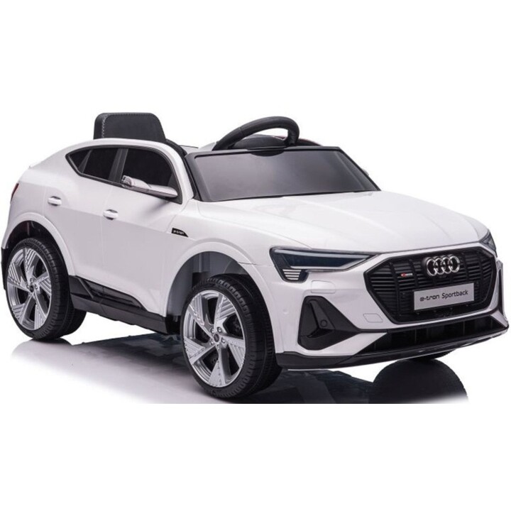 Coche eléctrico para niños Audi E-Tron QLS-6688, blanco, con luces LED y MP3