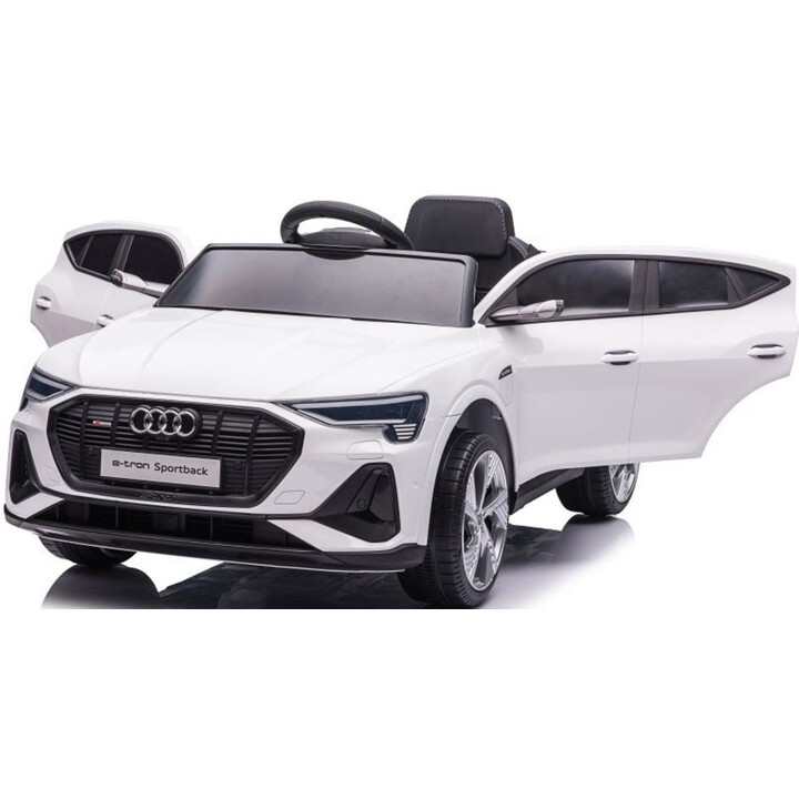 Coche eléctrico para niños Audi E-Tron QLS-6688, blanco, con luces LED y MP3