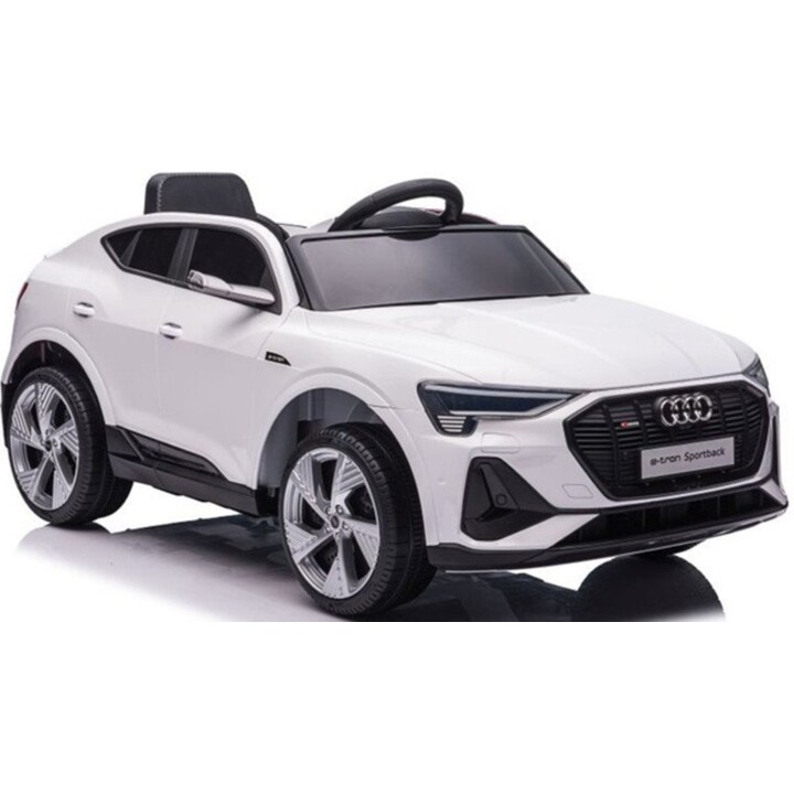 Coche eléctrico para niños Audi E-Tron QLS-6688, blanco, con luces LED y MP3