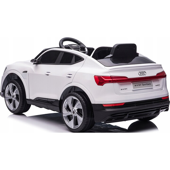 Coche eléctrico para niños Audi E-Tron QLS-6688, blanco, con luces LED y MP3