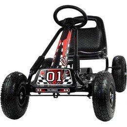 LEAN Toys A-15 pedal go-kart black with inflatable wheels