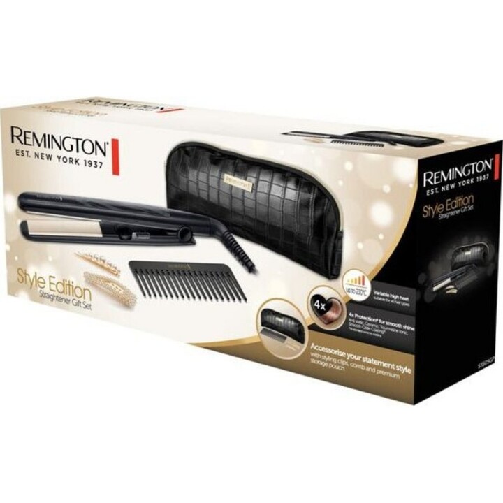 Lisseur Remington Straight S3500GP à plaques en céramique, avec étui et peigne