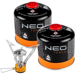 Neo Tools tourist gas burner 20-060 with 2 gas cartridges