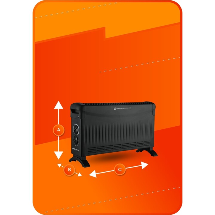 Radiateur à convection Volteno Basic VO2456 2 000 W 750 W 1 250 W 2 000 W noir