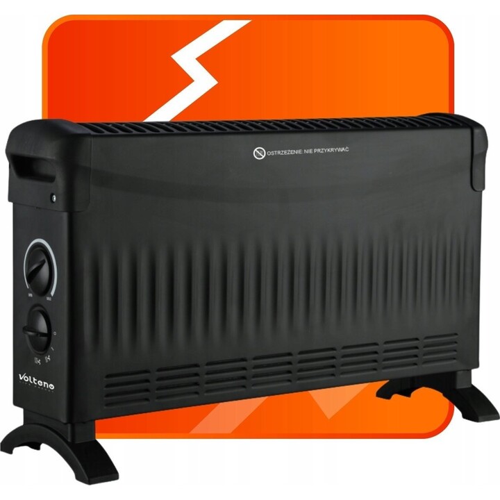 Calentador por convección básico Volteno VO2456, 2000 W, 750 W, 1250 W, 2000 W, negro