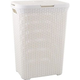 Cesta para la ropa sucia de ratán «Plaza» de Curver, modelo 189207, 60 l, color blanco
