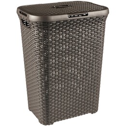 Cesto portabiancheria Curver Style 189206 Plaza in rattan, 60 l, marrone