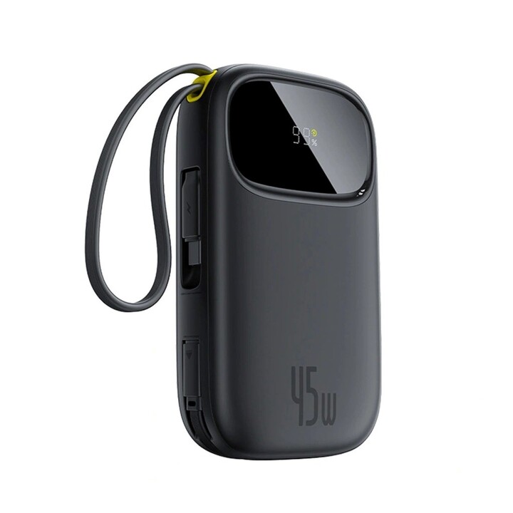 Baseus EnerFill FC31 Powerbank avec écran avec câbles USB-C et Lightning 45 W Noir