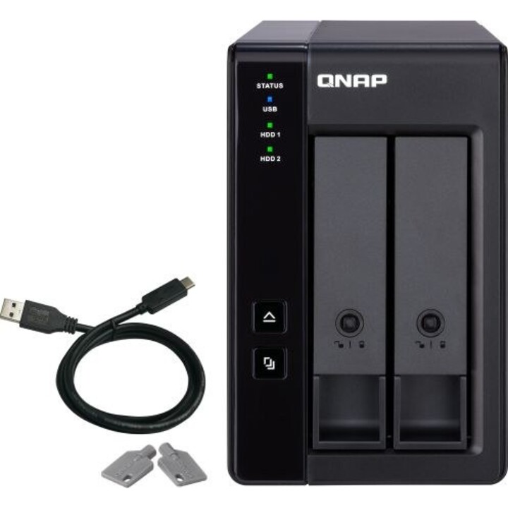 TR-002 Gabinete RAID externo de 2 baias para conectores de 3,5 polegadas