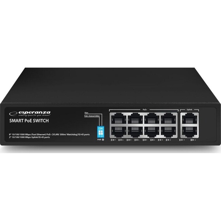 Switch POE de 10 puertos 10/100/1000 120W MATRIX