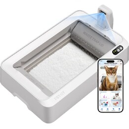 PetKit PuroBot Crystal Duo Selbstreinigende Katzentoilette mit Kamera/App-Steuerung/Weiß