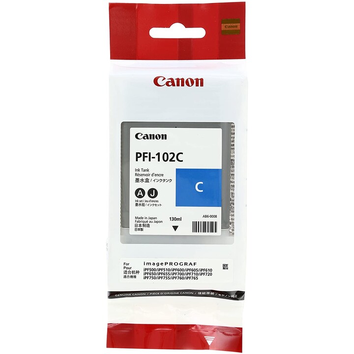 CARTUCHO CANON PFI-102C CYAN IPF500 IPF600 IPF700