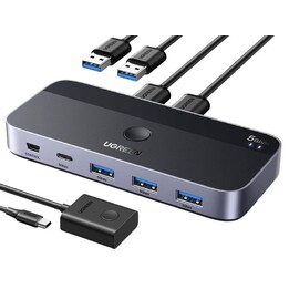 Switch USB 3.0 Ugreen CM662, 2x4 saídas, preto