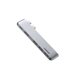 Ugreen 60559 base para portátil y replicador de puertos USB 3.2 Gen 1 (3.1 Gen 1) Type-C Plata