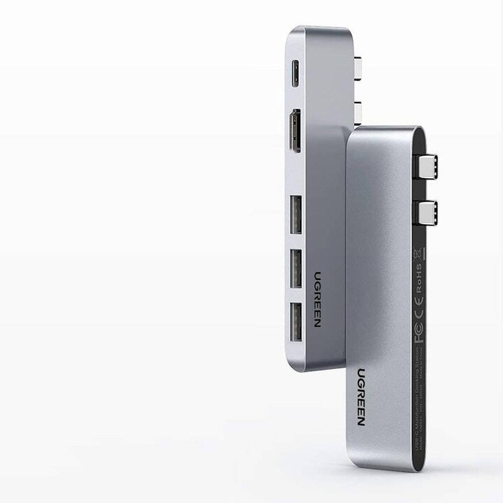 Ugreen 60559 base para portátil y replicador de puertos USB 3.2 Gen 1 (3.1 Gen 1) Type-C Plata