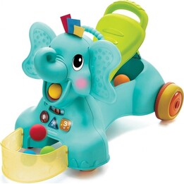 Elefante Infantino 3 in 1: siediti, cammina e cavalca