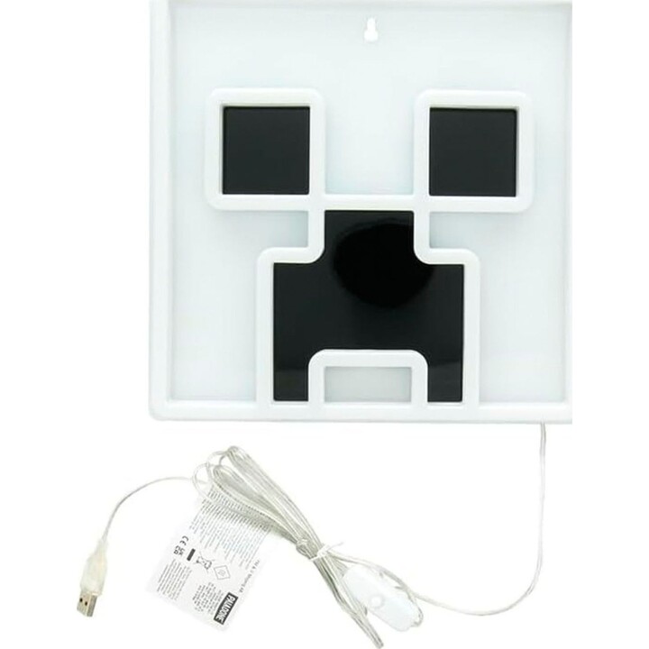 Lámpara de neón LED de Paladone PP14020MCFVN con diseño de Creeper de Minecraft, para colgar en la pared