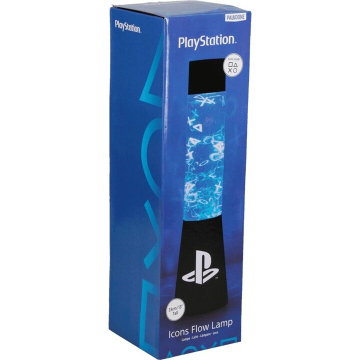 Paladone PP10211PSV2 Lámpara LED «PlayStation Icons» con efecto de flujo, 33 cm, líquido con purpurina
