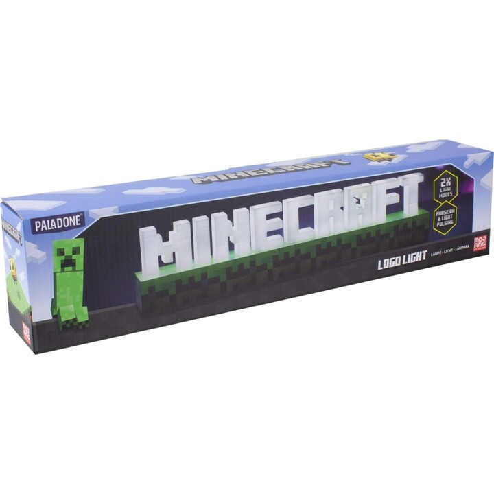 Paladone PP8759MCF Minecraft-Logo-Leuchte, 30 cm, USB/AAA-LED