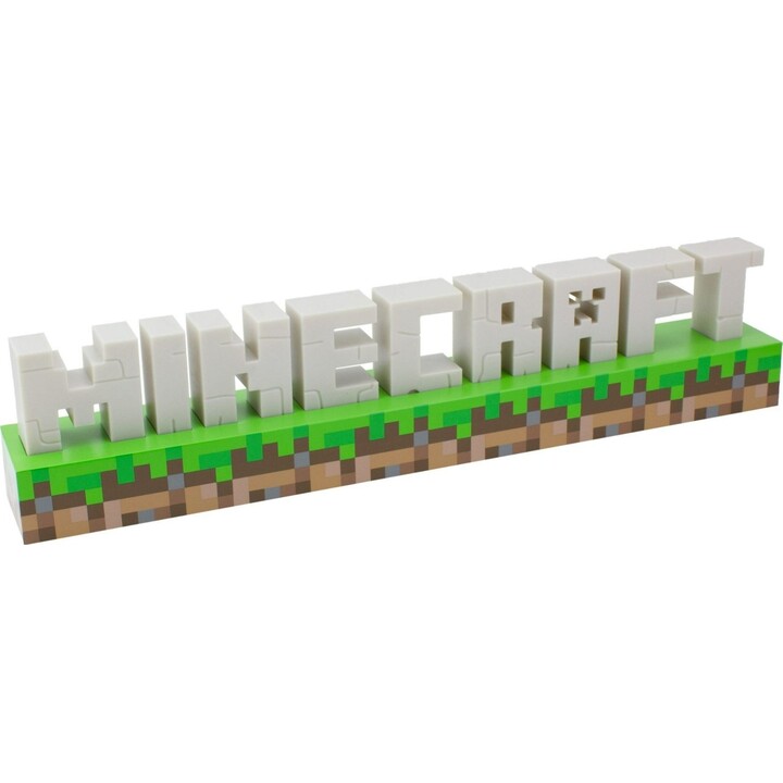Paladone PP8759MCF Minecraft-Logo-Leuchte, 30 cm, USB/AAA-LED
