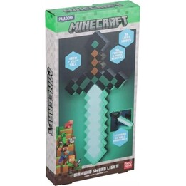 Paladone PP12711MCF Spada di diamante di Minecraft illuminata, 40 cm, 3 modalità, alimentazione USB/AAA