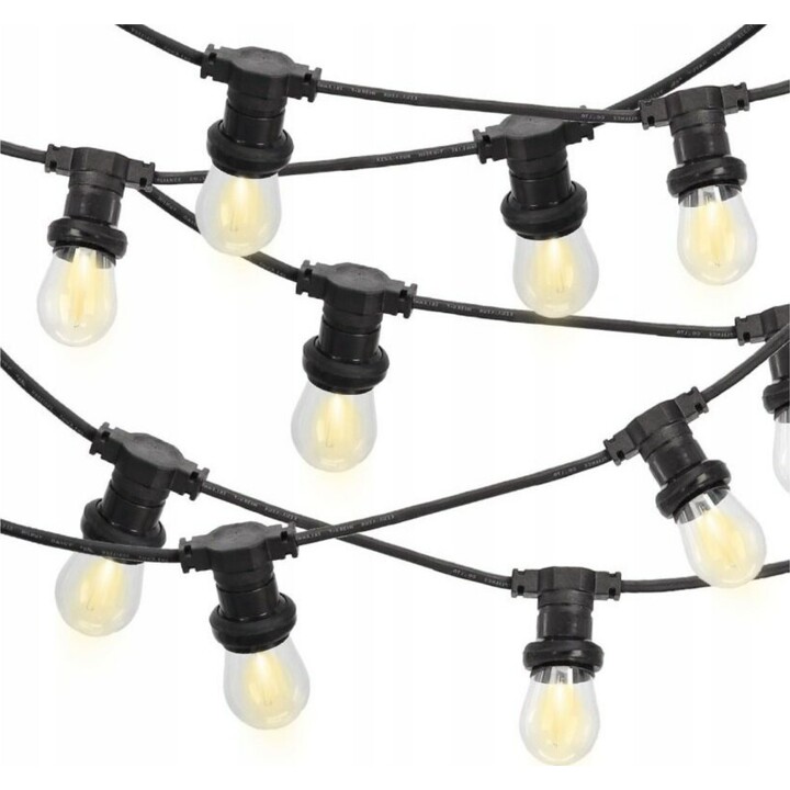 ExtraLink EX.25074 Guirlande de jardin 230 V, 3 + 7 m, 10 LED à filament, blanc chaud