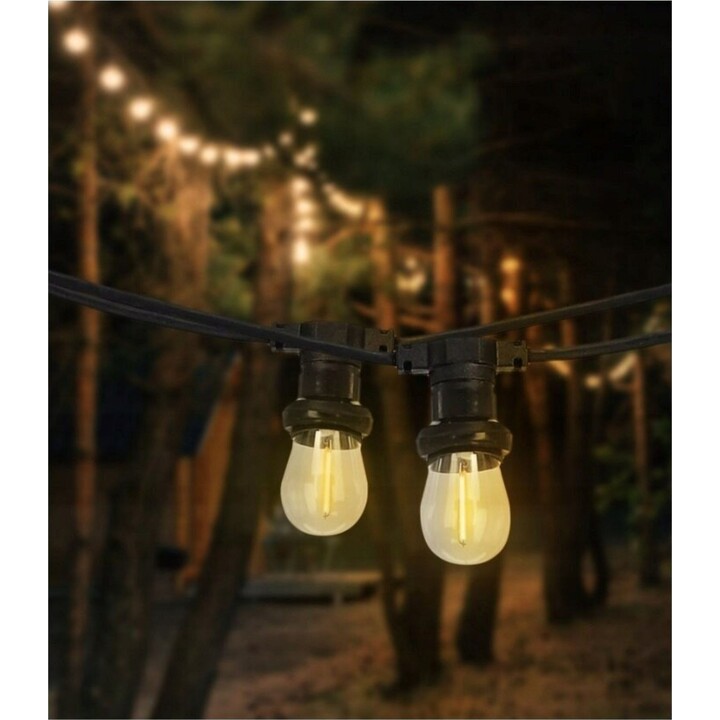 ExtraLink EX.25074 Ghirlanda da giardino 230 V 3+7 m 10 LED a filamento bianco caldo